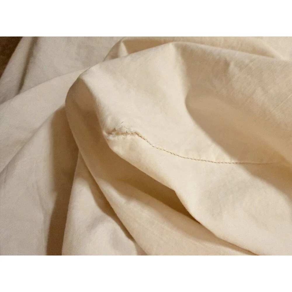 Ralph Lauren King Fitted Sheet &2 Pillowcases Ivory Cotton Luxury USA Made-READ
